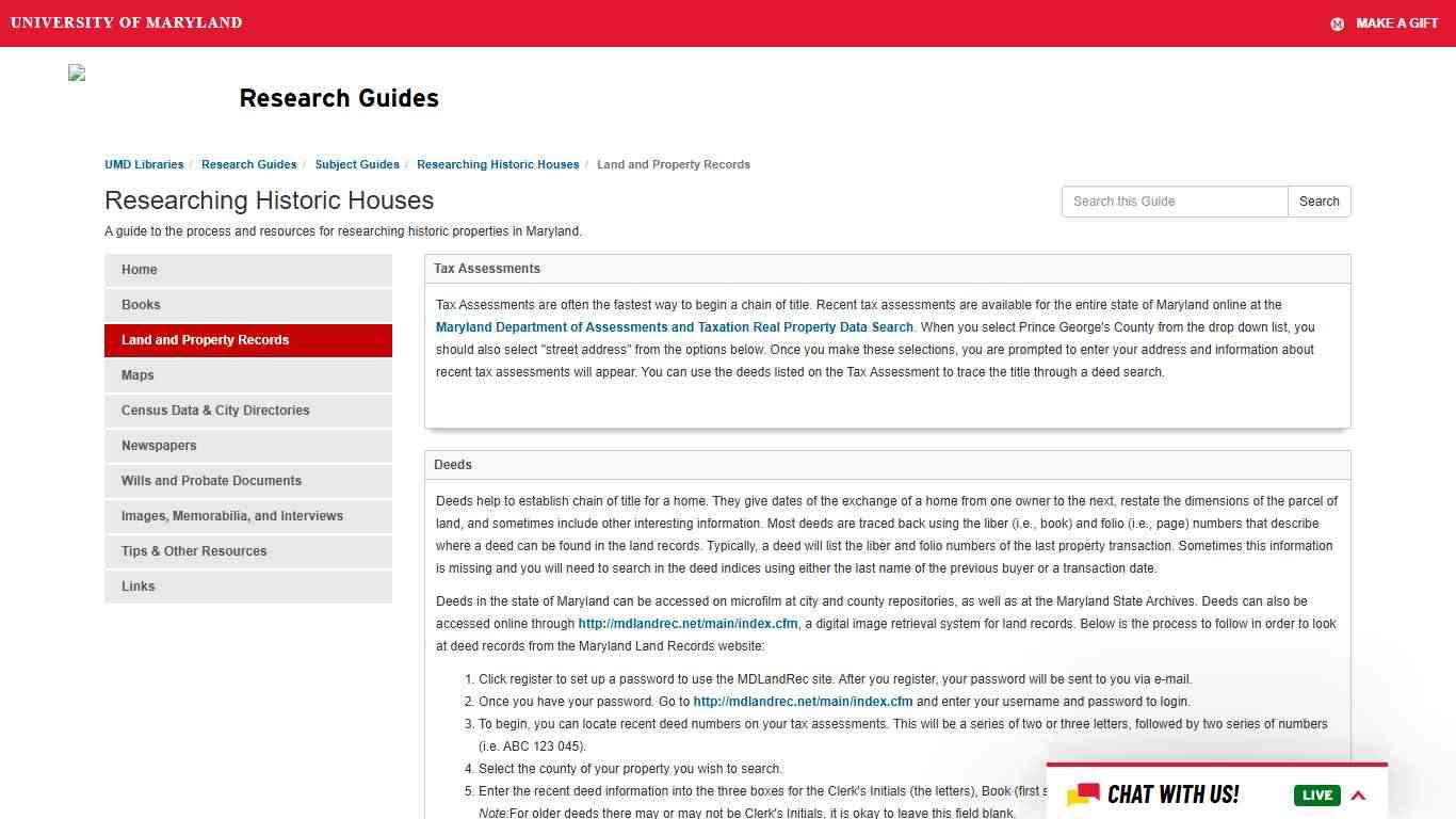 Land and Property Records - Researching Historic Houses - Research Guides at University of Maryland Libraries