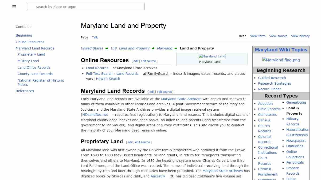 Maryland Land and Property • FamilySearch