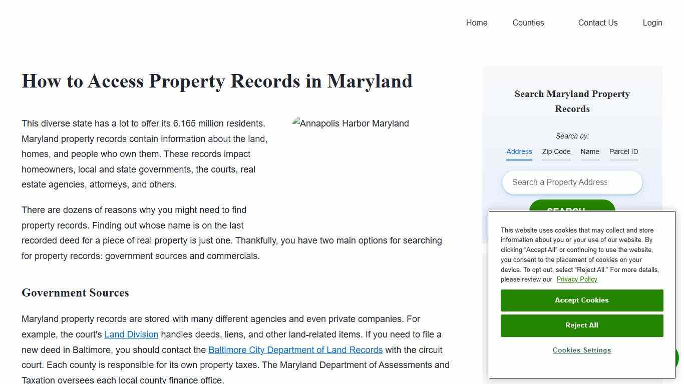 Maryland Property Records Search | Owners, Deeds, Permits